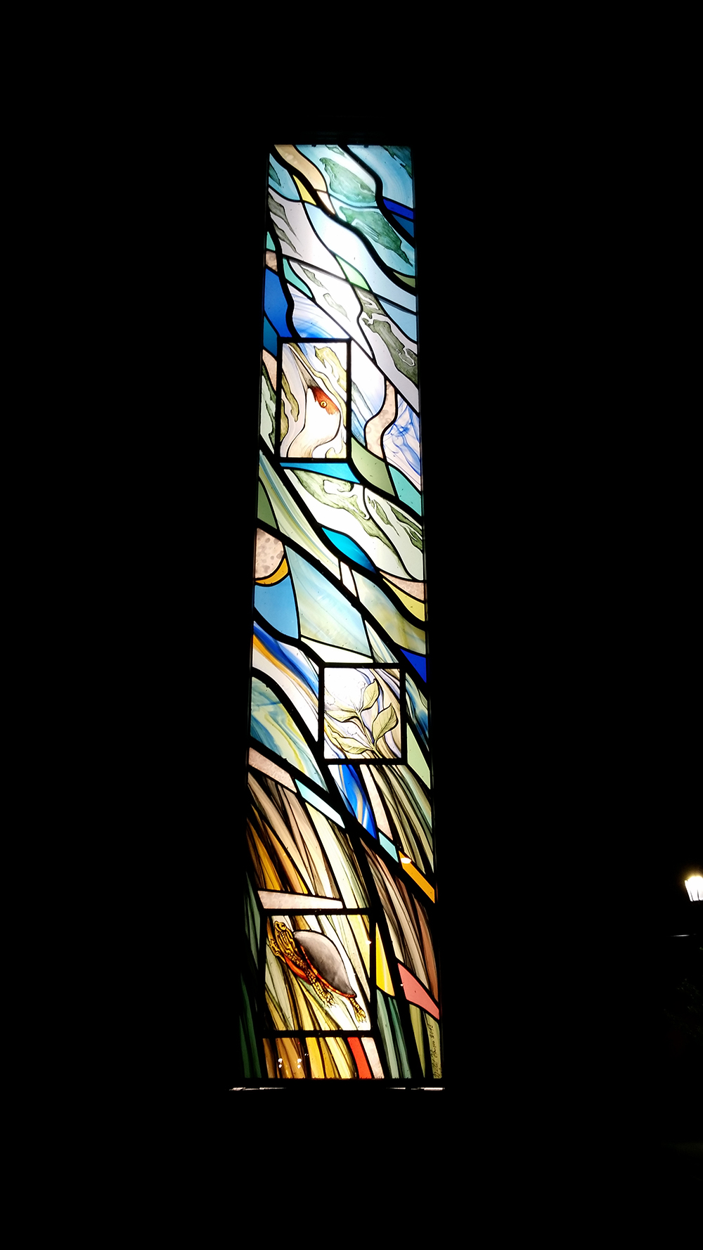 Stained Glass Beyond the Church 